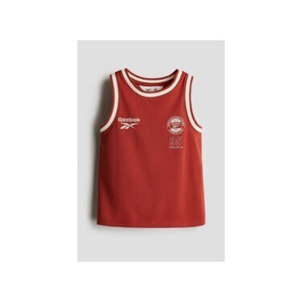 Mesh Basketball Tank Top with Printed Motif